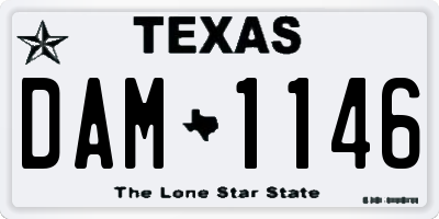 TX license plate DAM1146