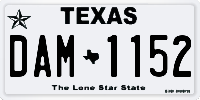 TX license plate DAM1152