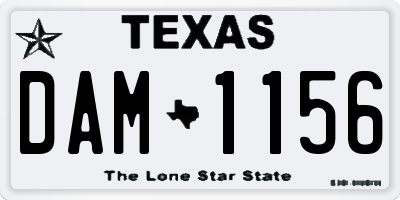 TX license plate DAM1156