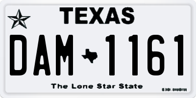 TX license plate DAM1161