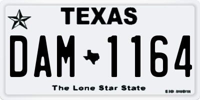 TX license plate DAM1164