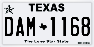 TX license plate DAM1168