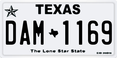 TX license plate DAM1169