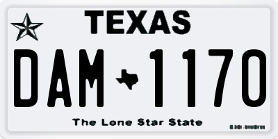 TX license plate DAM1170