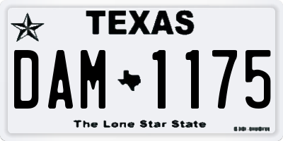 TX license plate DAM1175