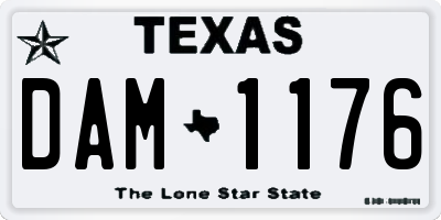 TX license plate DAM1176