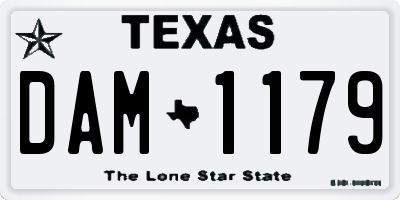TX license plate DAM1179