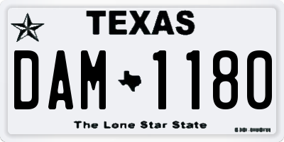 TX license plate DAM1180