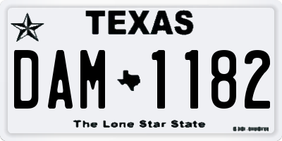 TX license plate DAM1182