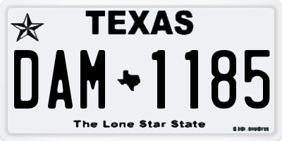 TX license plate DAM1185