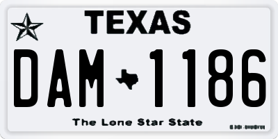 TX license plate DAM1186