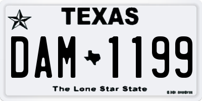 TX license plate DAM1199