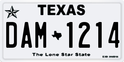 TX license plate DAM1214