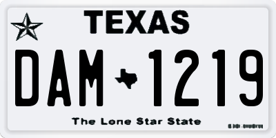 TX license plate DAM1219
