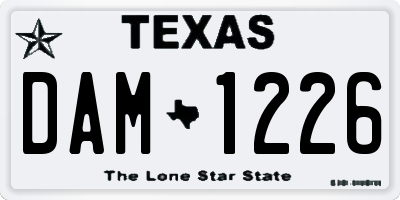TX license plate DAM1226