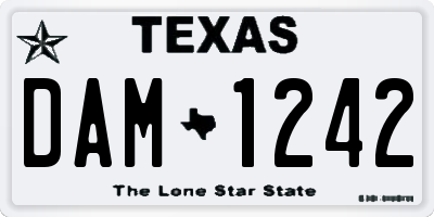 TX license plate DAM1242