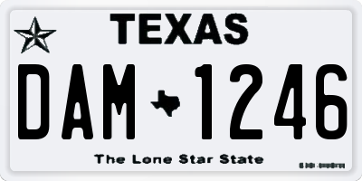 TX license plate DAM1246