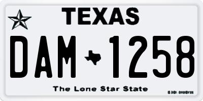 TX license plate DAM1258