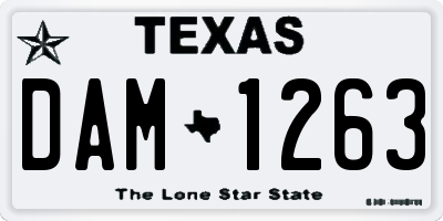 TX license plate DAM1263