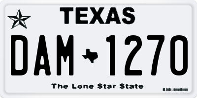 TX license plate DAM1270