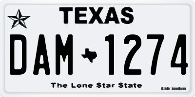 TX license plate DAM1274
