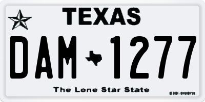 TX license plate DAM1277