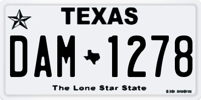 TX license plate DAM1278