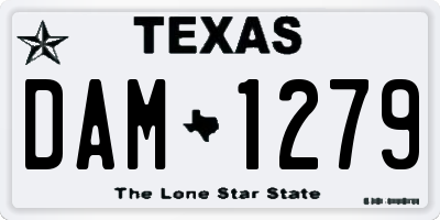 TX license plate DAM1279