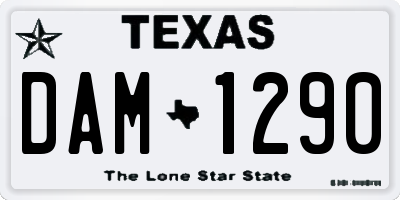 TX license plate DAM1290