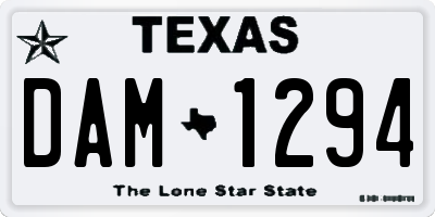 TX license plate DAM1294