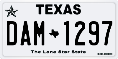 TX license plate DAM1297