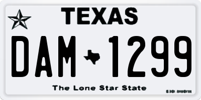 TX license plate DAM1299