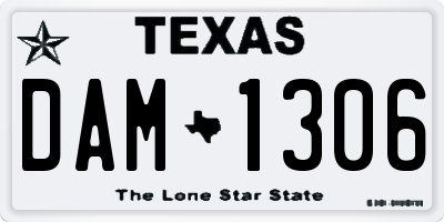 TX license plate DAM1306