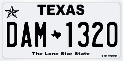 TX license plate DAM1320