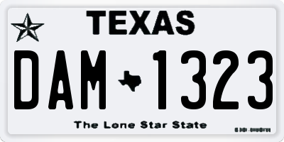 TX license plate DAM1323