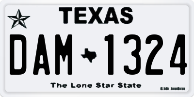 TX license plate DAM1324