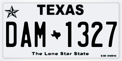 TX license plate DAM1327
