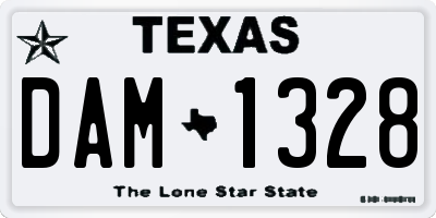 TX license plate DAM1328
