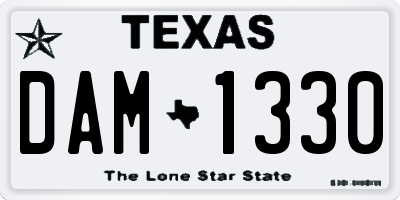 TX license plate DAM1330