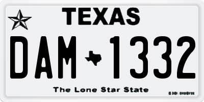 TX license plate DAM1332