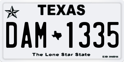 TX license plate DAM1335
