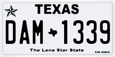 TX license plate DAM1339