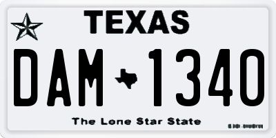 TX license plate DAM1340
