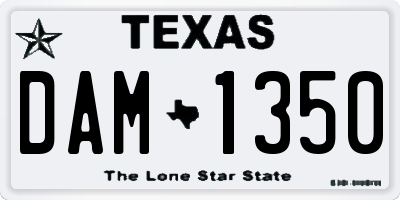 TX license plate DAM1350
