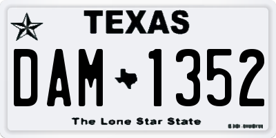 TX license plate DAM1352