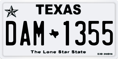 TX license plate DAM1355