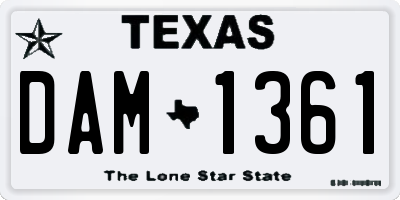 TX license plate DAM1361