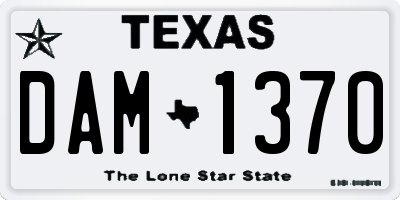 TX license plate DAM1370