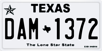 TX license plate DAM1372