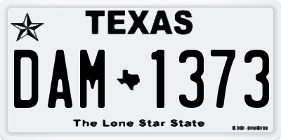 TX license plate DAM1373